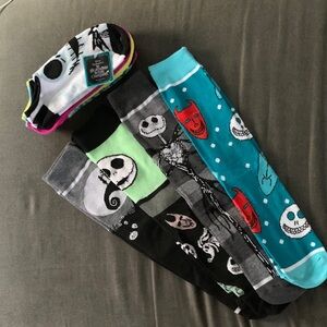 9pr Disney Nightmare Before Christmas Socks - Black, Gray, Blue